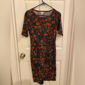 LulaRoe Julia dress size small floral print.